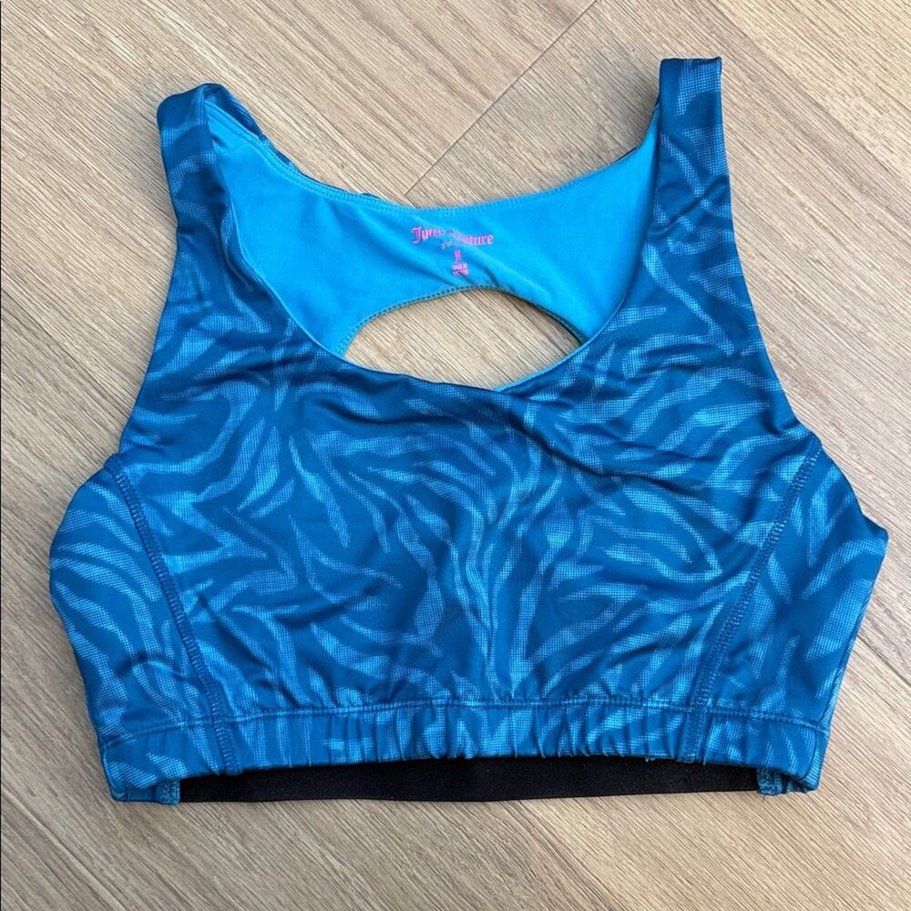 Juicy Couture Sport Turquoise Patterned Sports Bra Size Medium